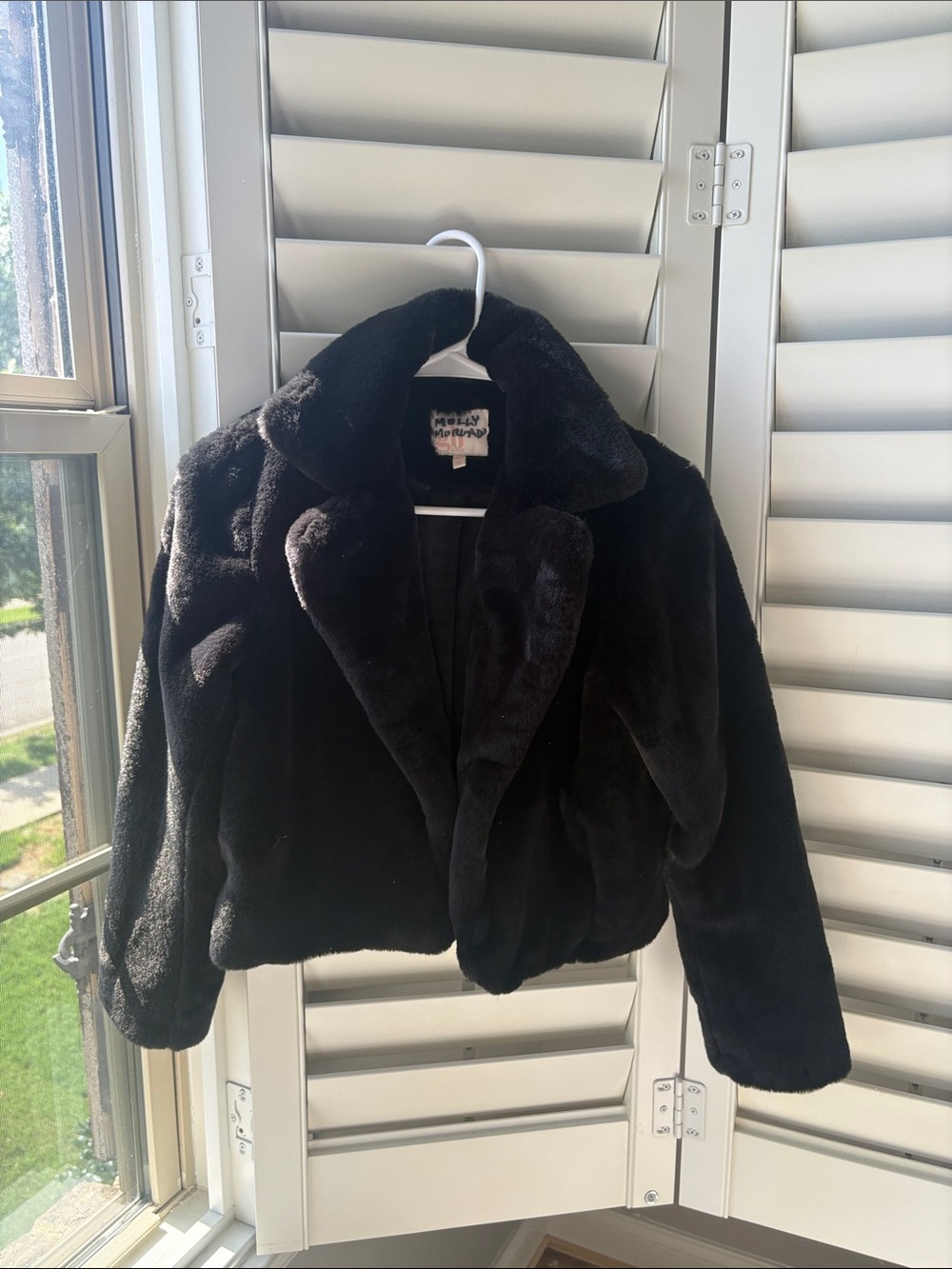 Justice Black Faux Fur Jacket